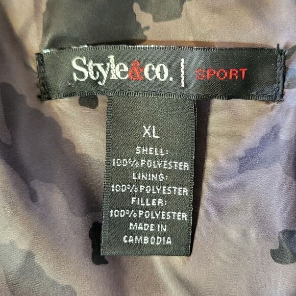 Plus Size Style & Co. Camo Puffer Vest - Picture 3 of 8